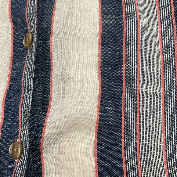 Cloth & Stone Blouse Womens size S Blue Striped Casual Beach Breatable - Picture 11 of 12